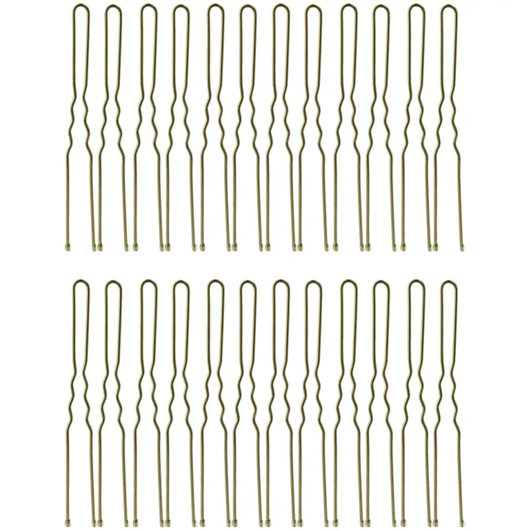 24 Épingles ondulées longues bronze