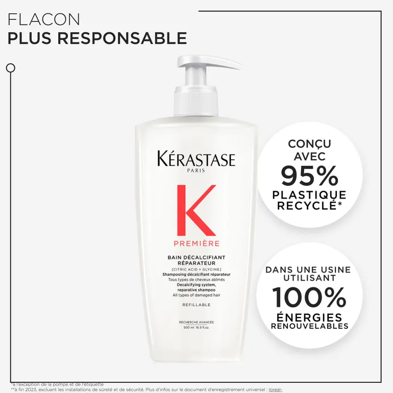 Bain décalcifiant réparateur Première 500 ml rechargeable