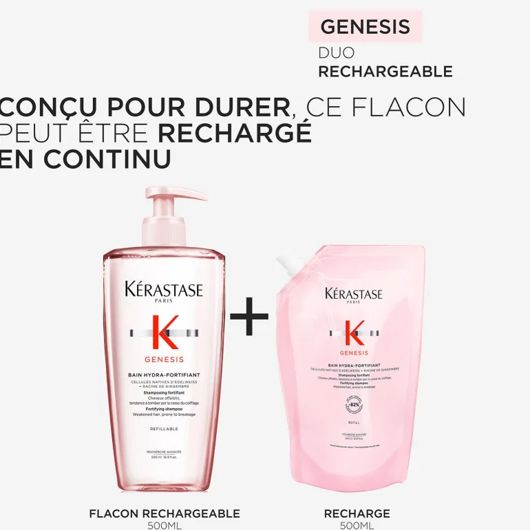 Bain hydra-fortifiant Genesis 500 ml rechargeable