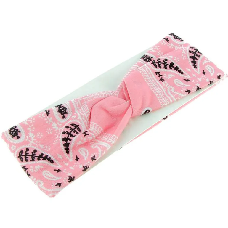 Bandeau bandana enfant rose clair