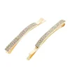 Barrettes dorées 2 rangées de strass x 2