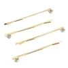 Barrettes dorées 1 strass X 4