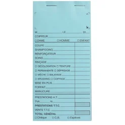 Carnet de caisse avec numéro