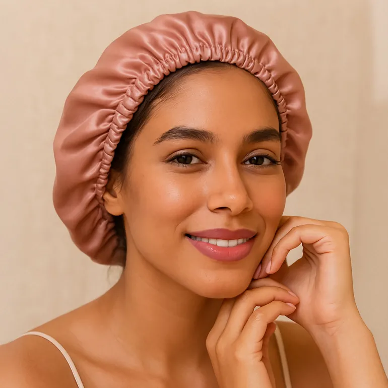 Charlotte en satin rose blush et rose gold