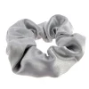 Chouchou en coton satiné gris métallisé