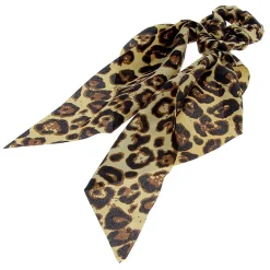 Chouchou foulard léopard or