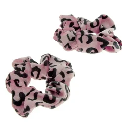 Chouchou léopard x 2 rose
