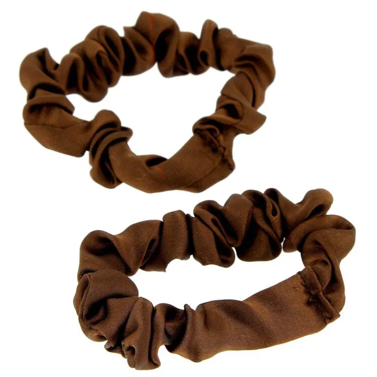 Chouchous satinés fins x 2 marron