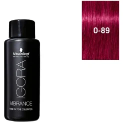 Coloration demi-permanente Igora Vibrance 0-89 booster rouge violet
