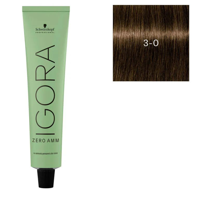 Coloration Igora Zero Amm 3-0 châtain foncé naturel