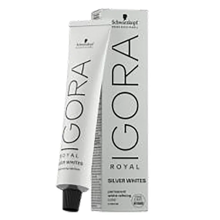 Coloration pour cheveux blancs et gris Igora Royal Silver White gris acier