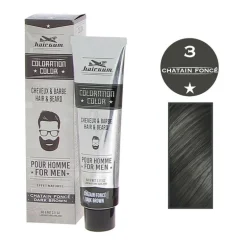 Coloration pour homme cheveux & barbe 3 châtain foncé