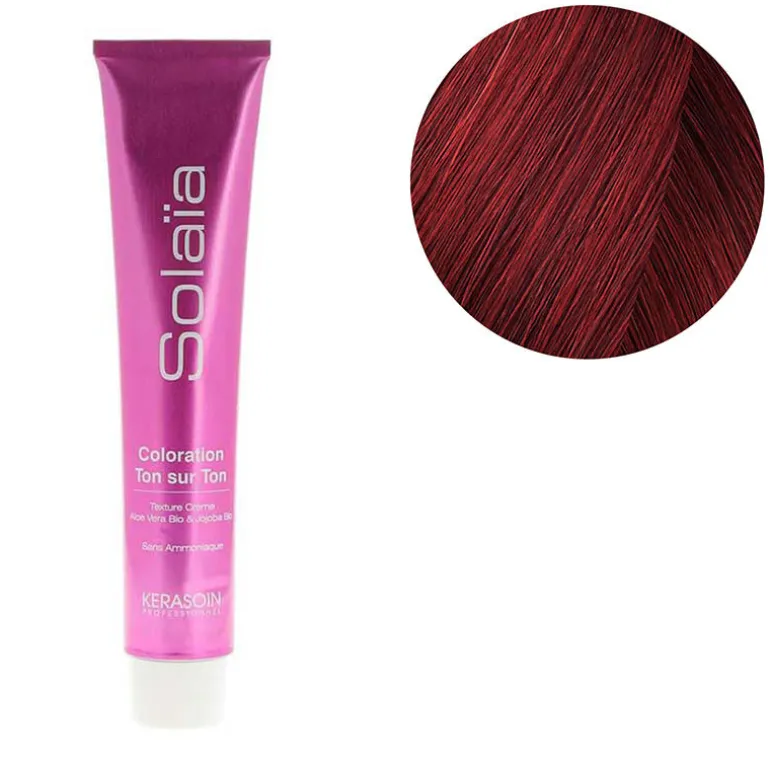 Coloration ton sur ton Solaïa 6.66 blond foncé rouge intense