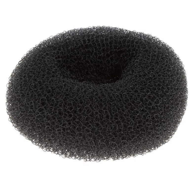 Couronne chignon donuts 6 cm noir