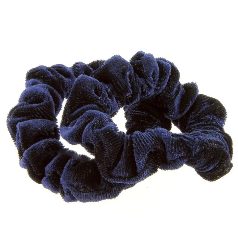 Duo chouchous velours côtelé bleu marine