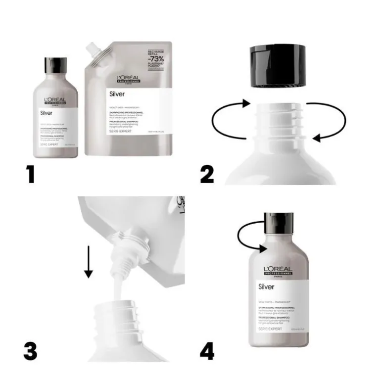 Duo recharge déjaunissant Silver + shampooing 500ml