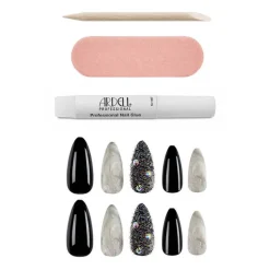 Faux ongles Nail Addict marble & diamonds