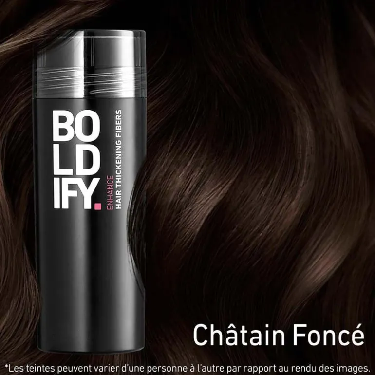 Fibres densifiantes pour cheveux châtain foncé