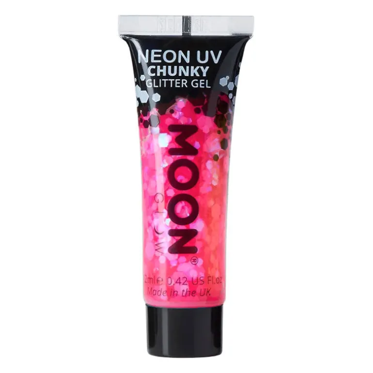 Gel néon à grosses paillettes Moon Glow magenta