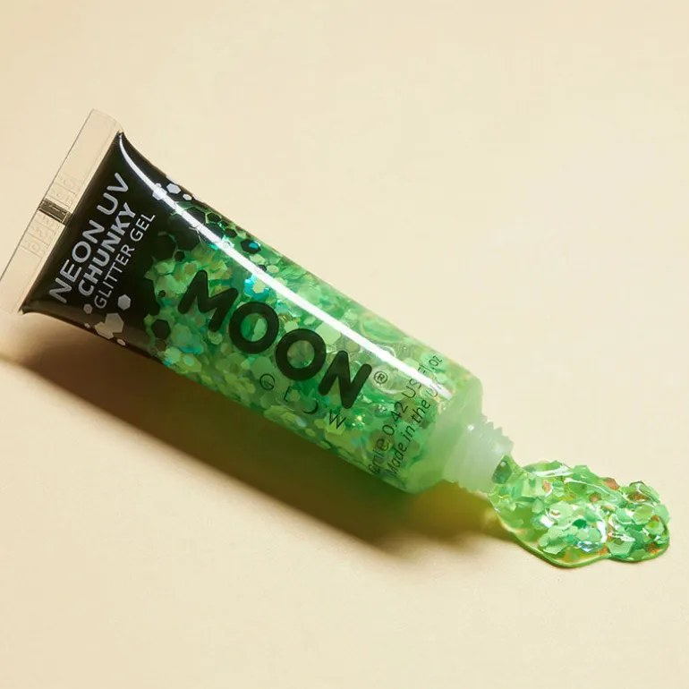 Gel néon à grosses paillettes Moon Glow vert
