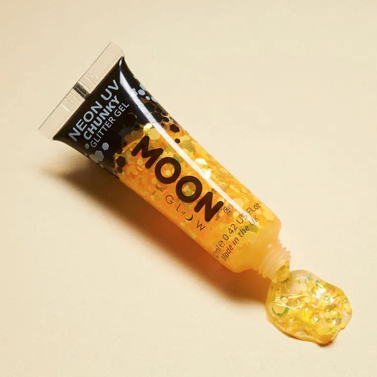Gel néon à grosses paillettes Moon Glow doré