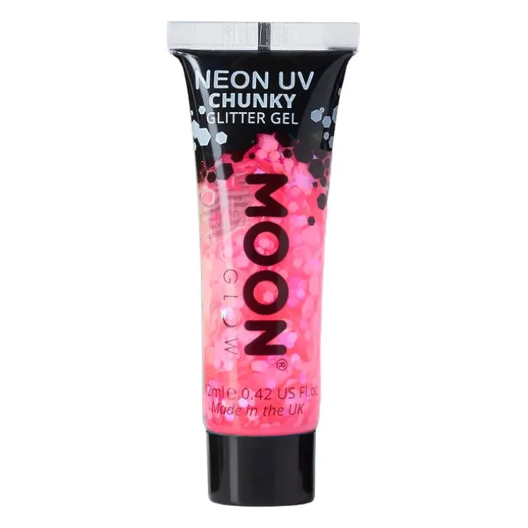 Gel néon à grosses paillettes Moon Glow rose vif