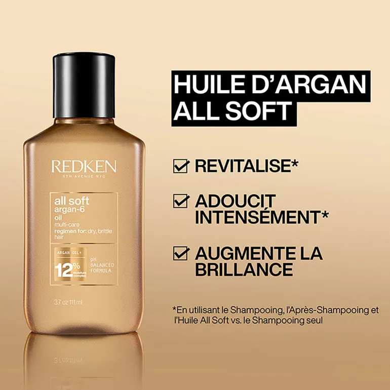 Huile d'argan pour cheveux secs et sensibilisés All Soft