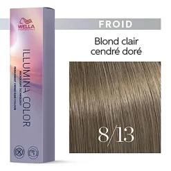 Illumina color 8/13 blond clair cendré doré