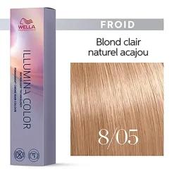 Illumina color 8/05 blond clair naturel acajou