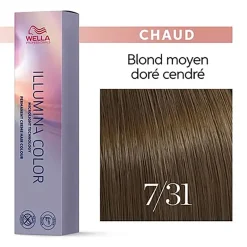 Illumina color 7/31 blond doré cendré