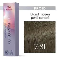 Illumina color 7/81 blond perlé cendré
