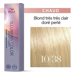 Illumina color 10/38 blond très très clair doré perlé