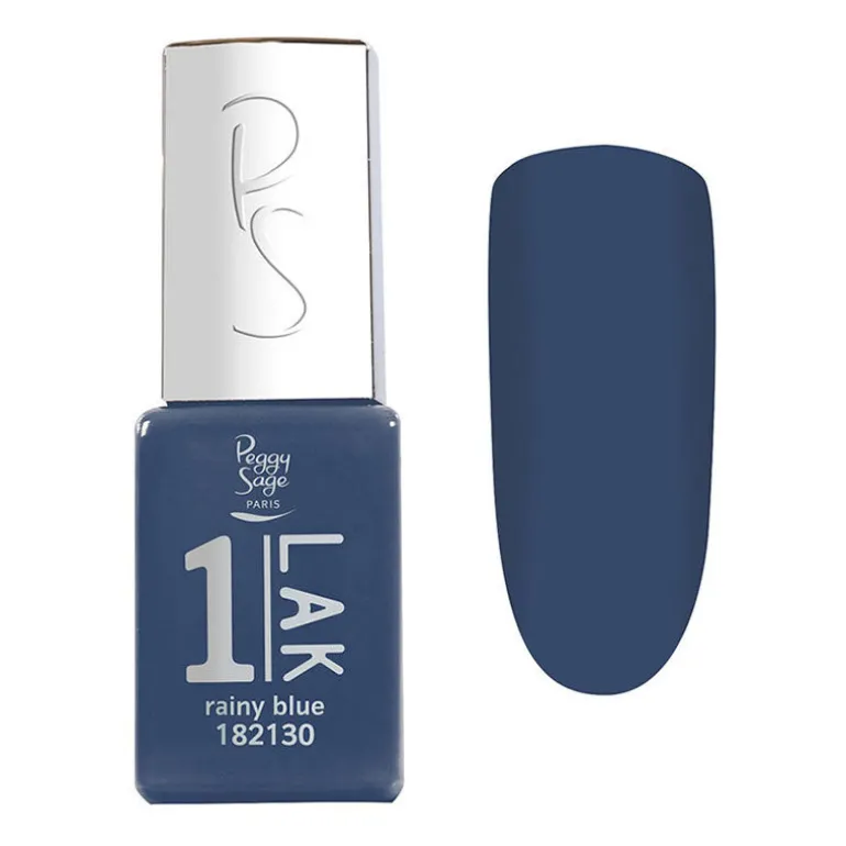 1-LAK vernis semi-permanent 3 en 1 Rainy blue