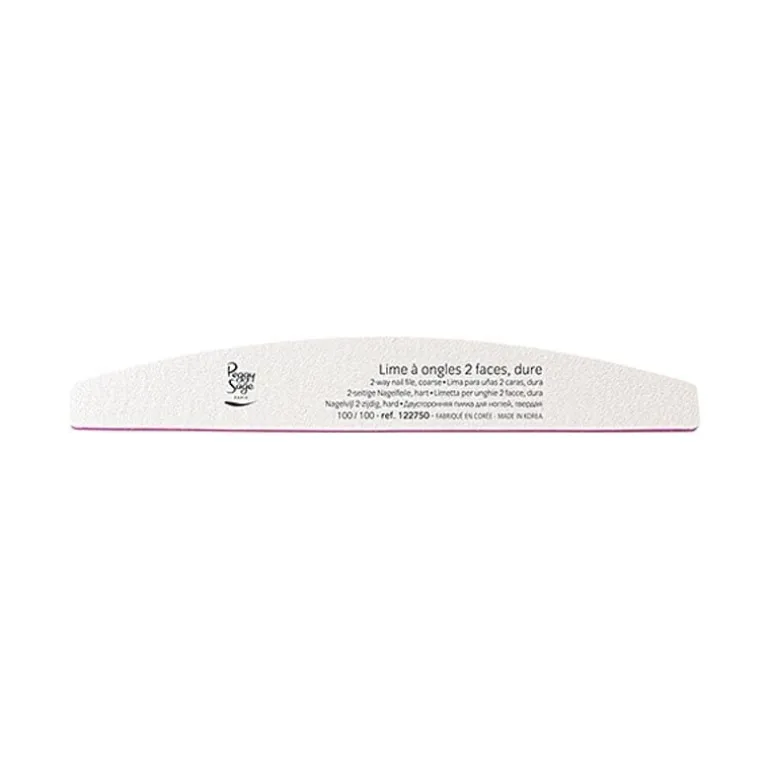 Lime à ongles 2 faces lavable demi-lune 100/100 blanc, pour ongles naturels