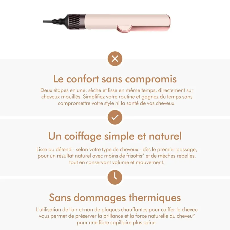 Lisseur séchant Airstrait rose ceramique
