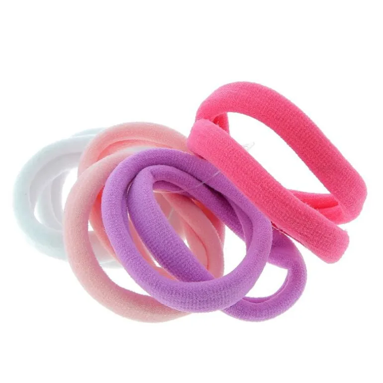 Lot élastiques mousse blanc rose violet