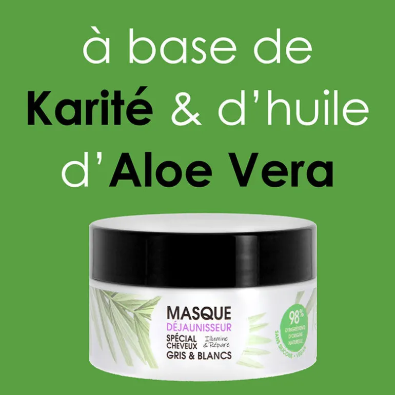Masque déjaunisseur cheveux gris & blancs Gamme Nature