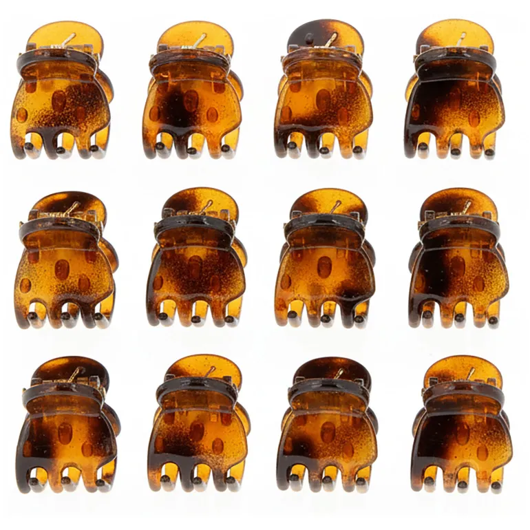 Mini pinces croco marrons 1,5cm