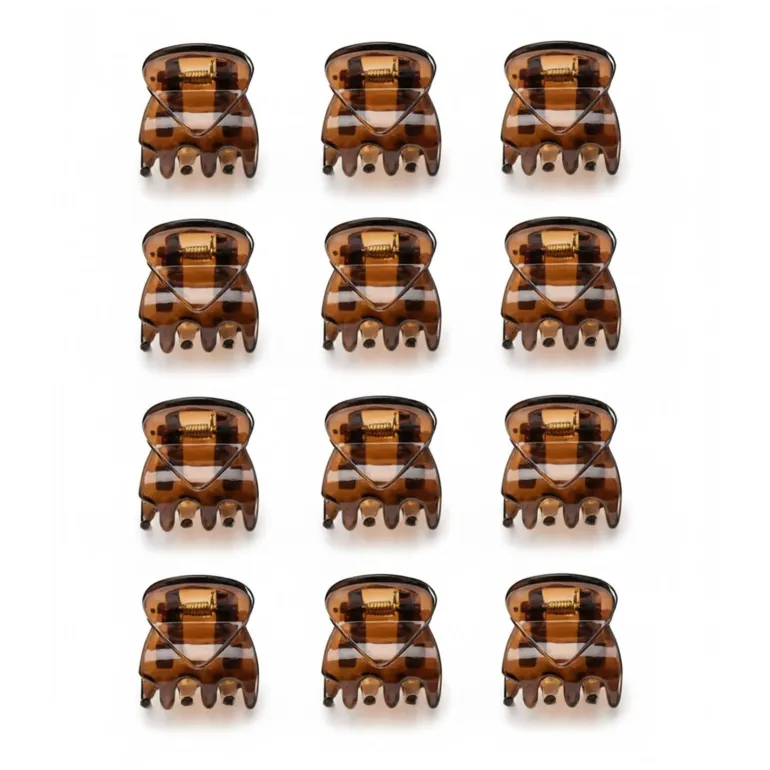 Mini pinces croco marrons 1cm