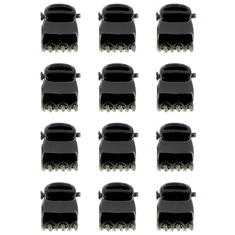 Mini pinces croco noires 1 cm