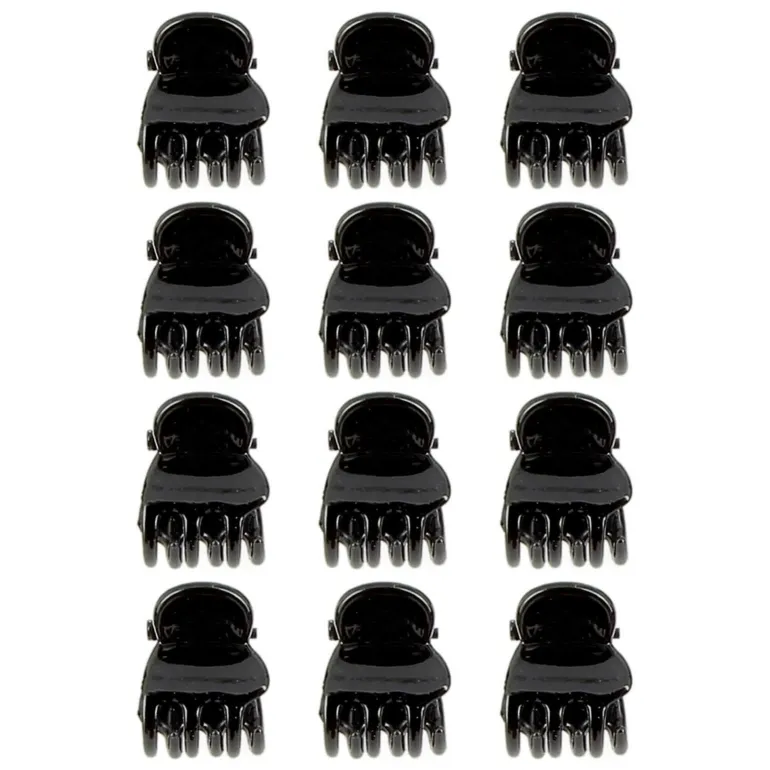 Mini pinces croco noires 1.5 cm