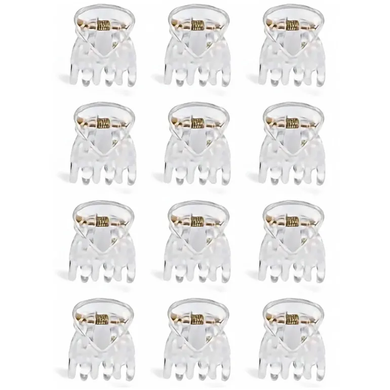 Mini pinces croco transparents 1cm