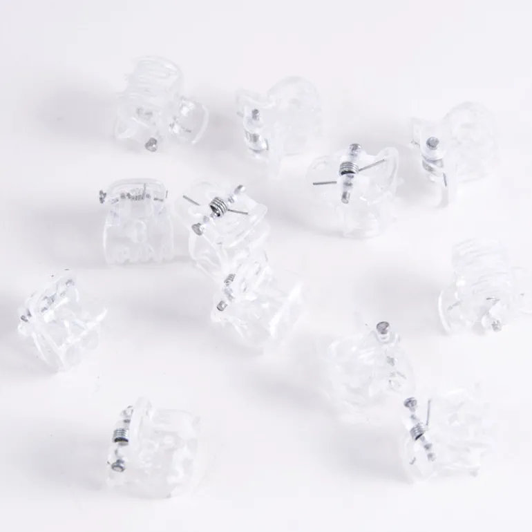 Mini pinces croco transparents 1cm
