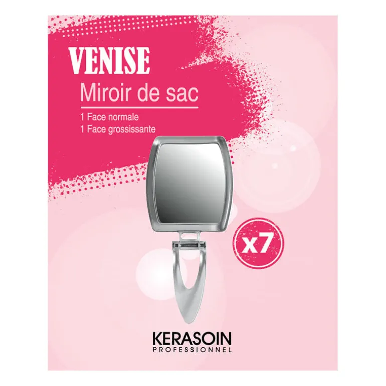 Miroir de sac double face grossissant x 7 Venise
