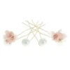 Neigeuses fleurs & perles vieux rose