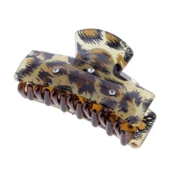 Pince croco léopard 3 strass