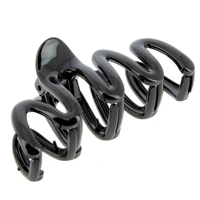 Pince croco plastique zigzag noire