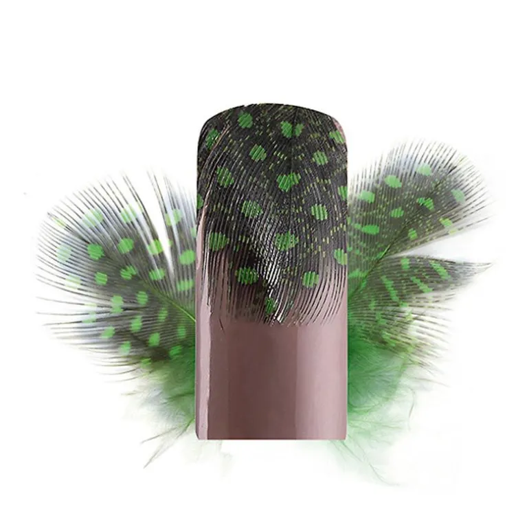 Plumes Nail Art vert