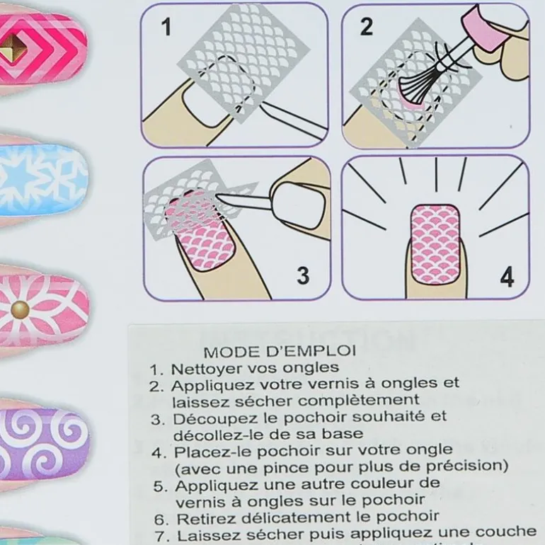 Pochoir vinyl fleur pour ongles