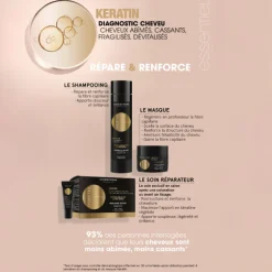 Rituel réparateur shampooing et masque Essentiel Keratin shampooing 250ml + masque 150ml
